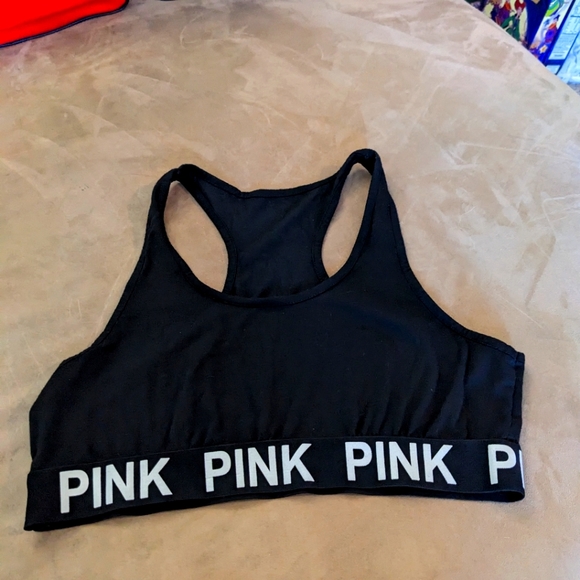 None Tops - Black Cotton Sports Bra